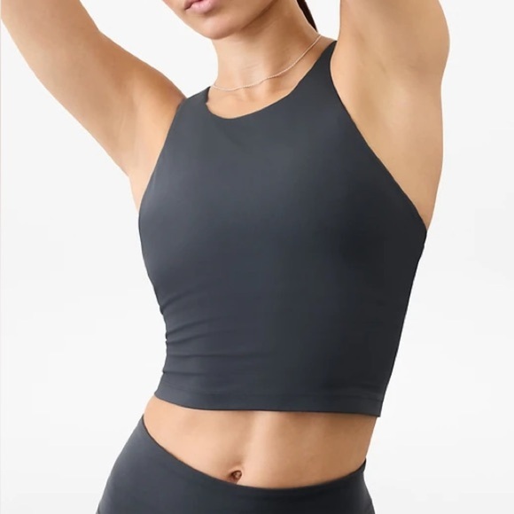 Athleta Purpose Cropped Sports Bra Tank Top racerback seamless soft workout - Picture 1 of 7